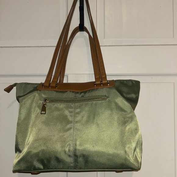 Miztique Green Nylon and Faux Leather Tote Bag GUC - Picture 1 of 14